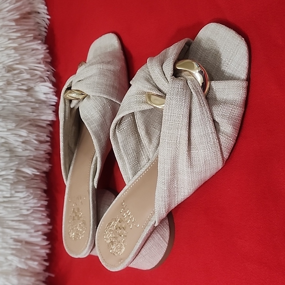 Vince Camuto Liane Tan Mules with Knotted Detail - Picture 4 of 10